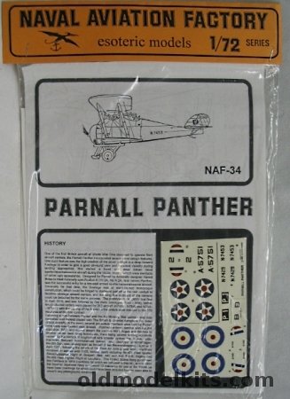 Esoteric 1/72 Parnall N.2A Panther - US Navy or RAF, NAF-34 plastic model kit